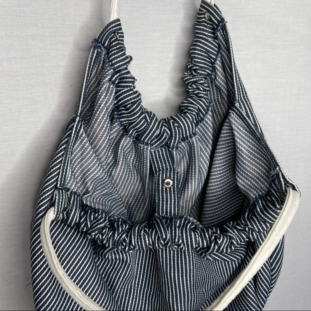 Baggy Round Striped Hobo Bag